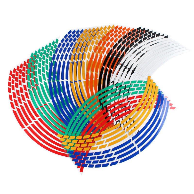 16 τμχ/σετ Αυτοκόλλητα ελαστικών τροχών αυτοκινήτου μοτοσικλέτας Ανακλαστική ταινία ζάντας που ταιριάζει για πλήμνες τροχών 18 ιντσών Αξεσουάρ μοτοσικλέτας Αυτοκόλλητα αυτοκινήτου