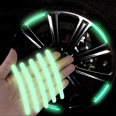 Autocolante benzi reflectorizante pentru mașină Autocolante de decor pentru butuc de roată pentru motocicletă Decalcomanii pentru siguranță la conducere Decal pentru avertizare Accesorii auto 20 buc