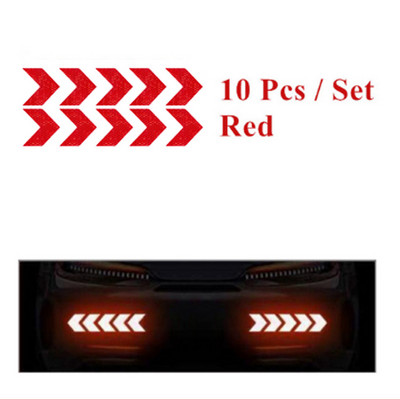 10vnt/rinkinys rodyklę atspindintis kūno lipdukas vandeniui atsparus saugos įspėjimas universalus šviesą atspindintis lipdukas atspindinti plėvelė