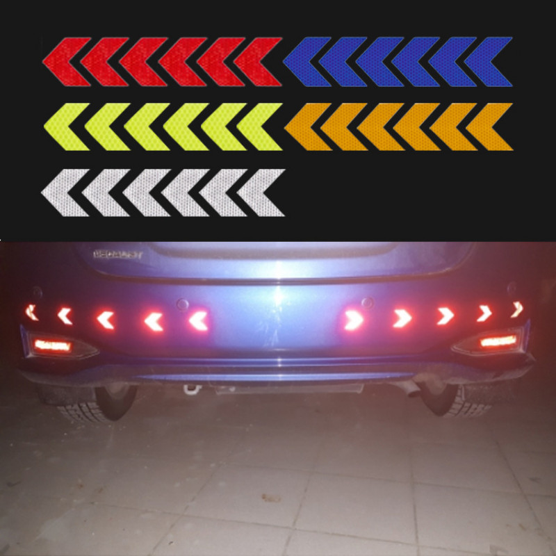 10vnt/rinkinys rodyklę atspindintis kūno lipdukas vandeniui atsparus saugos įspėjimas universalus šviesą atspindintis lipdukas atspindinti plėvelė