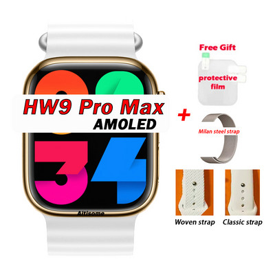 HW9 Pro Max nutikell, 49 mm seeria 8, kehatemperatuuri Bluetooth-kõnega veresuhkru tasemega nutikell koos rihmalukuga, mehed, naised