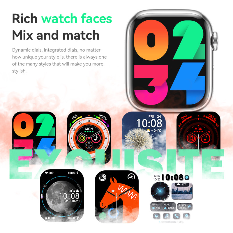 HW9 Pro Max nutikell, 49 mm seeria 8, kehatemperatuuri Bluetooth-kõnega veresuhkru tasemega nutikell koos rihmalukuga, mehed, naised