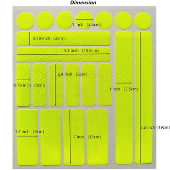 Ανακλαστικά αυτοκόλλητα ποδηλάτου αυτοκινήτου μοτοσικλέτας Νυχτερινή οδήγηση προειδοποιητική πινακίδα ασφαλείας Προειδοποιητικός ανακλαστήρας μεμβράνης Διακοσμητικός αυτοκόλλητος