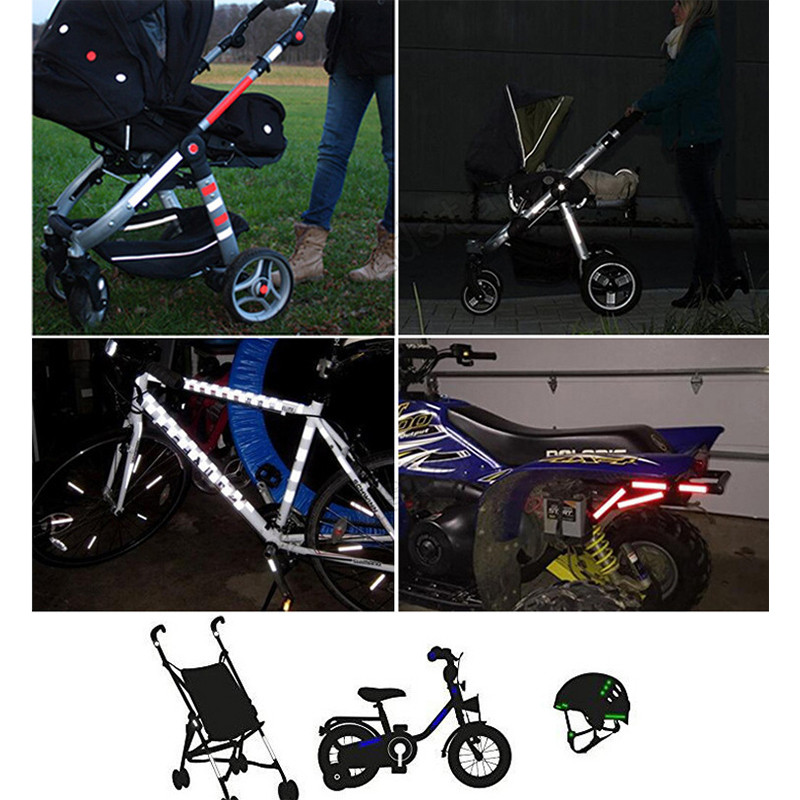 Helkurkleebised Auto Jalgratas Mootorratas Öösel sõitmine Hoiatusmärk Ohutushoiatus Helkurkile Kleebised Dekoratsioonitarvikud