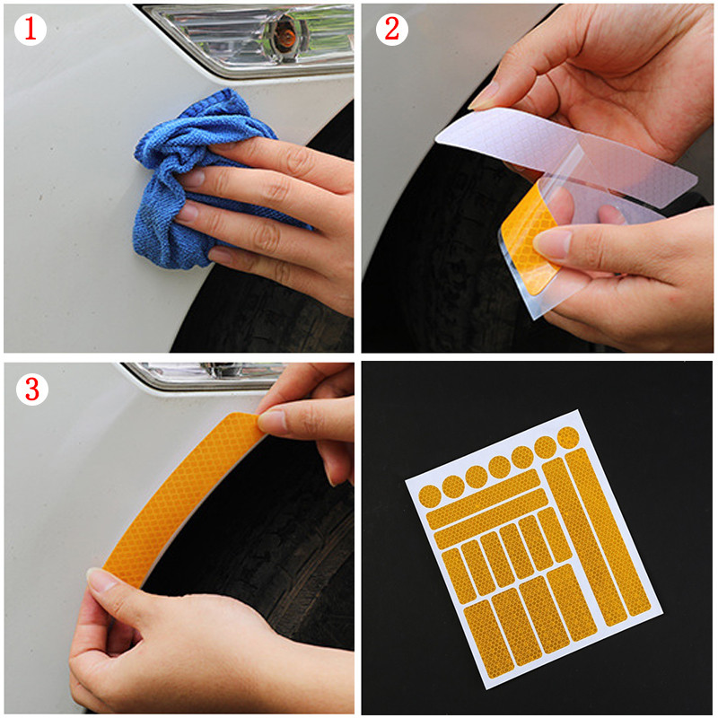 Helkurkleebised Auto Jalgratas Mootorratas Öösel sõitmine Hoiatusmärk Ohutushoiatus Helkurkile Kleebised Dekoratsioonitarvikud