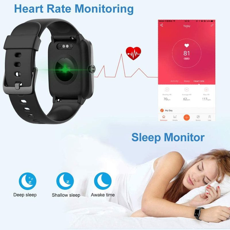 Ceas inteligent ID205L 1,3 inchi cadran 2,5D IP68 Rezistent la apă Muzică/Telefon/Monitorizare ritm cardiac Standby pentru 45 de zile Ceas inteligent