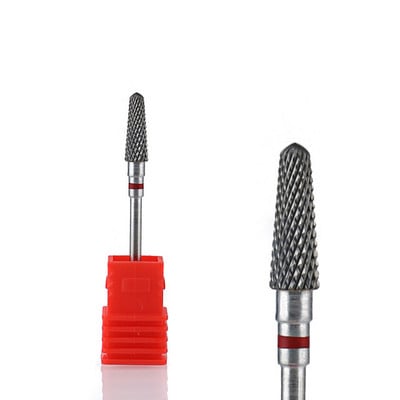 TFSCLOIN 5 u 1 svrdlo za nokte 3/32" drška od tvrdog metala, volfram ravnog oblika svrdla za akrilni gel za nokte Dodatak za svrdlo