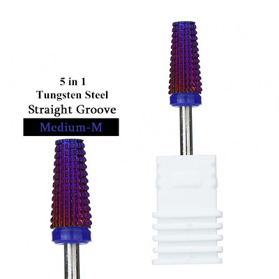 TFSCLOIN 5 u 1 svrdlo za nokte 3/32" drška od tvrdog metala, volfram ravnog oblika svrdla za akrilni gel za nokte Dodatak za svrdlo