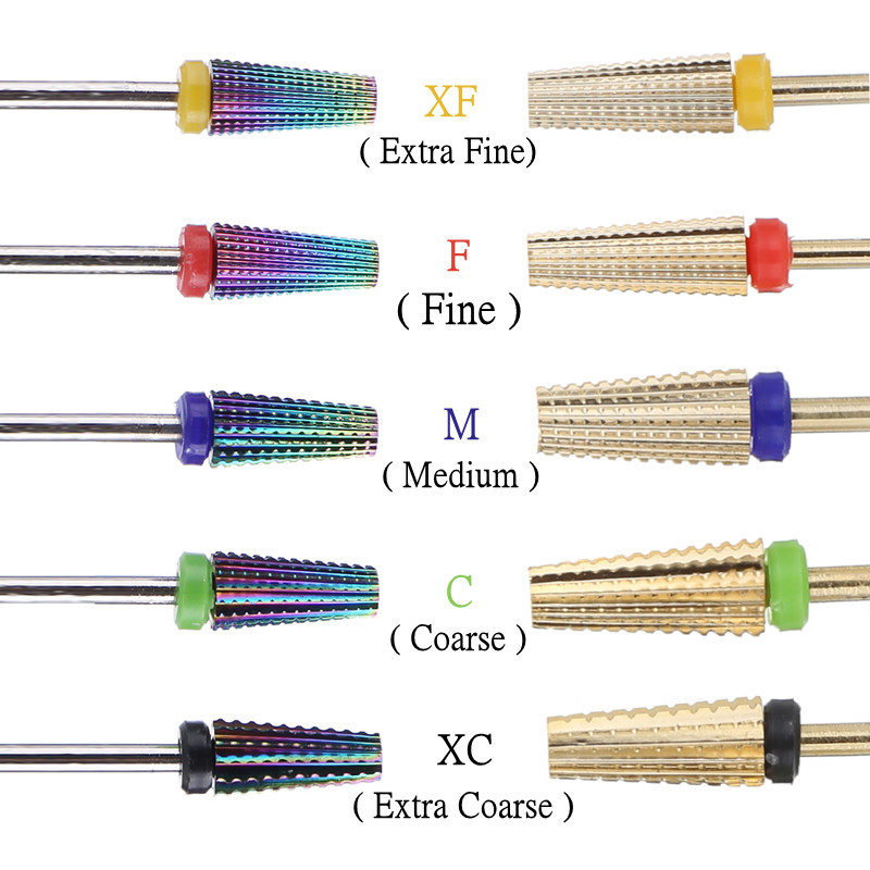 TFSCLOIN 5 u 1 svrdlo za nokte 3/32" drška od tvrdog metala, volfram ravnog oblika svrdla za akrilni gel za nokte Dodatak za svrdlo