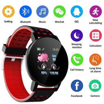 2021 НОВ Смарт часовник 119plus Bluetooth GPS SIM за жени Мъжки часовник Сензорен екран 3D часовник Мониторинг на сърдечната честота Крачкомер за бягане