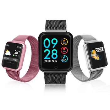 Γυναικείο ρολόι μόδας P68 Έξυπνο ρολόι παρακολούθησης καρδιακών παλμών Αθλητικό βραχιόλι Fitness Activity Tracker αδιάβροχο smartband