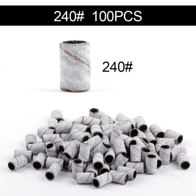 50/100 de bucăți 80/120/180/240 benzi de șlefuit pentru șlefuit pentru unghii, burghie pentru unghii, gel pentru îndepărtarea ojei, pedichiură, accesorii de foraj pentru manichiură