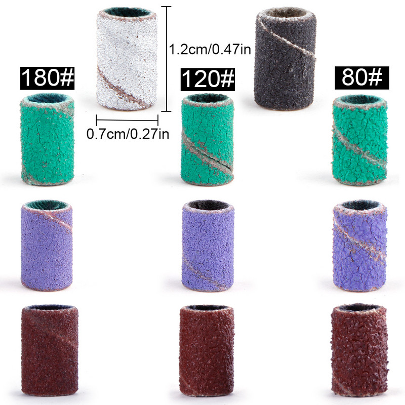 50/100 de bucăți 80/120/180/240 benzi de șlefuit pentru șlefuit pentru unghii, burghie pentru unghii, gel pentru îndepărtarea ojei, pedichiură, accesorii de foraj pentru manichiură