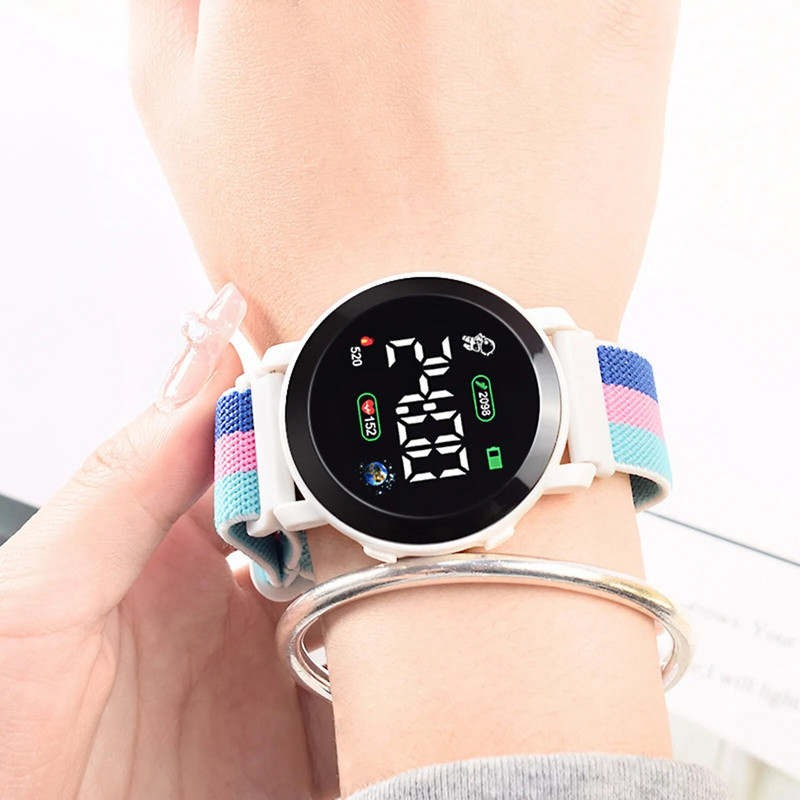 K12 meeste ja naiste elektroonilised LED-digispordikellad Lihtsad ja loomingulised vaba aja käekellad Moodsad naiste käekellad