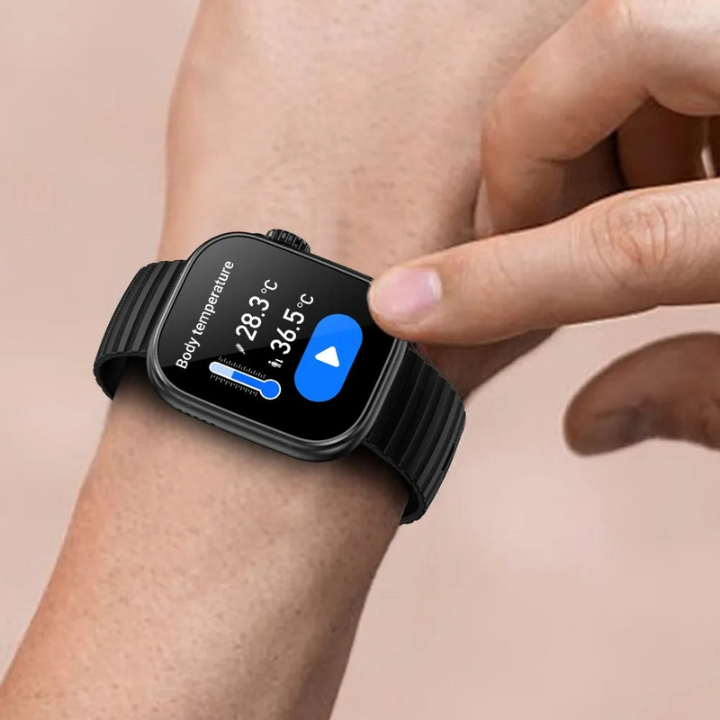 Uus valgustusega LED-taskulamp 2,01-tolline HD-suure ekraaniga spordikell Tervise jälgimine Bluetoothi kõne nutikell 2023, mehed, naised