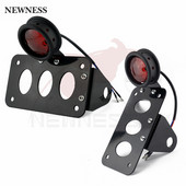 Lampă de frână universală pentru motociclete, montare laterală, fară rotundă cu LED-uri, accesorii pentru motociclete Suport plăcuță de înmatriculare