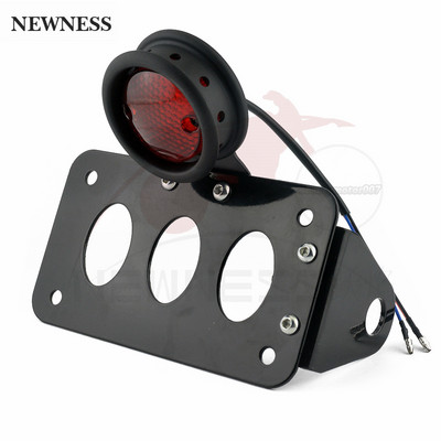 Lampă de frână universală pentru motociclete, montare laterală, fară rotundă cu LED-uri, accesorii pentru motociclete Suport plăcuță de înmatriculare