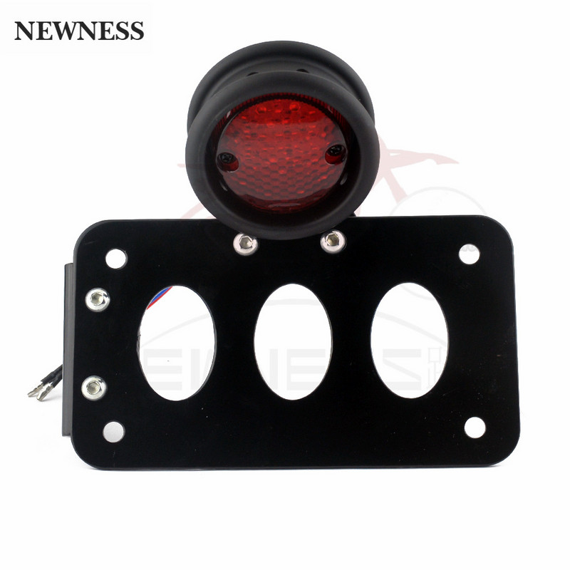 Lampă de frână universală pentru motociclete, montare laterală, fară rotundă cu LED-uri, accesorii pentru motociclete Suport plăcuță de înmatriculare