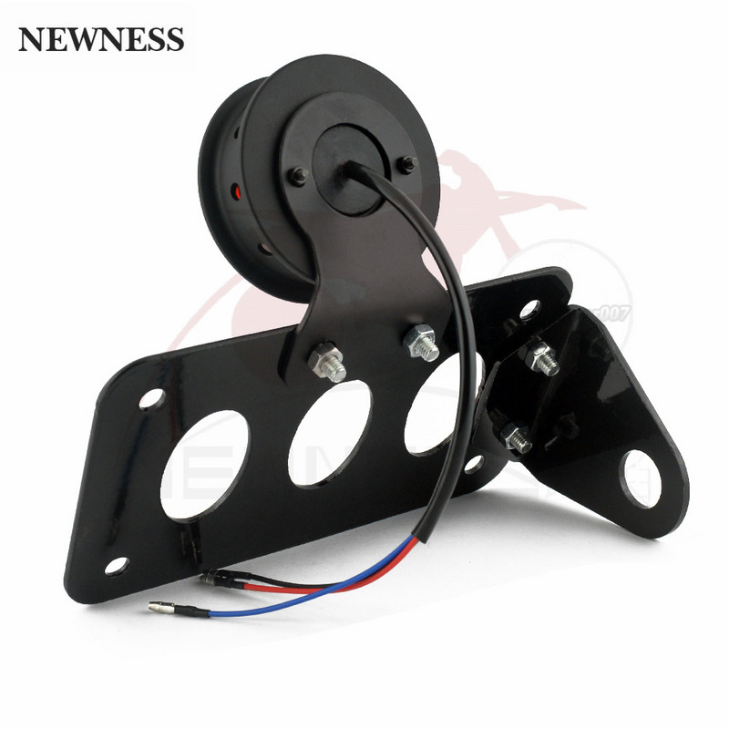 Lampă de frână universală pentru motociclete, montare laterală, fară rotundă cu LED-uri, accesorii pentru motociclete Suport plăcuță de înmatriculare