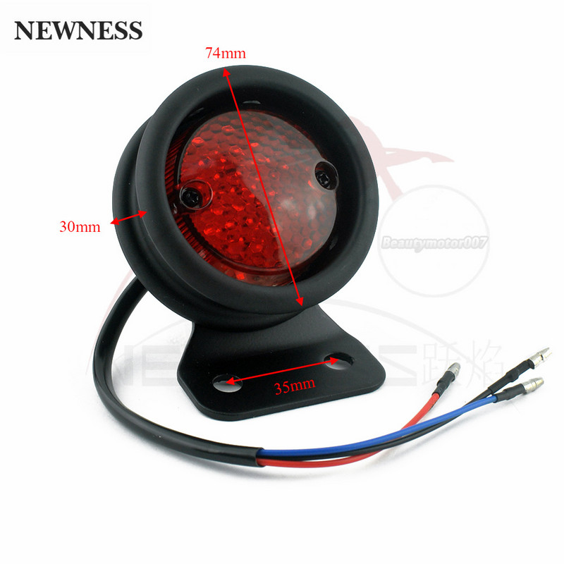 Lampă de frână universală pentru motociclete, montare laterală, fară rotundă cu LED-uri, accesorii pentru motociclete Suport plăcuță de înmatriculare