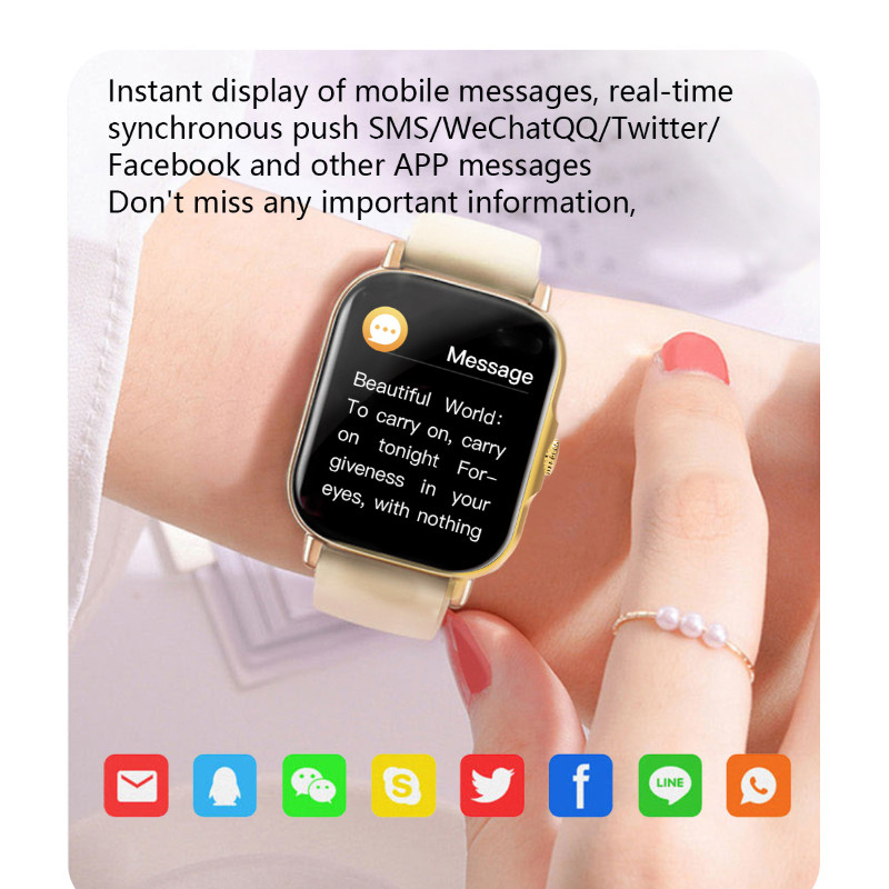 Bluetooth poziv Pametni sat za žene muškarce Sport na otvorenom Fitnes narukvica Mjerač otkucaja srca krvni tlak Pametni sat H15