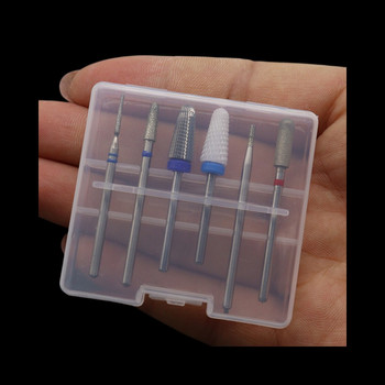 Easy Nail 6 Slots Storage Box for Nail Drill Bit Files Holder Θήκη δοχείου Οργάνωση οθόνης Ακρυλικό εργαλείο μανικιούρ