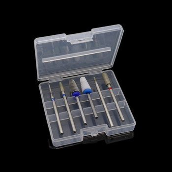 Easy Nail Кутия за съхранение на 6 гнезда за бургии за нокти Държач за файлове Калъф за контейнер Дисплей Органайзер Акрилен инструмент за маникюр