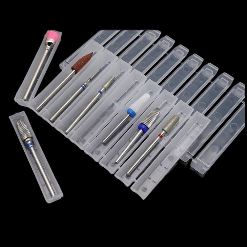 Easy Nail 10 angų Atskira laikymo dėžutė nagų grąžtams dildėms Laikiklis Talpykla Dėklas Ekrano Organizatorius Akrilo manikiūro įrankis