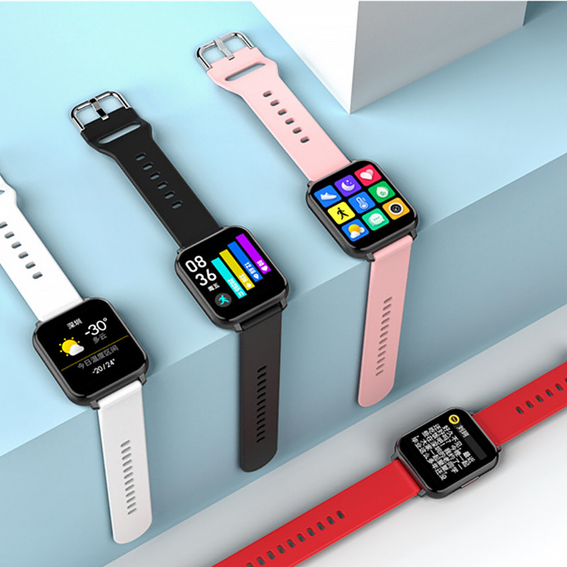 Išmanusis laikrodis, suderinamas su „Bluetooth“ 5 0 pulso dažnio rankinio laikrodžio jutiklinis ekranas kraujospūdžio laikrodis „Blood Oxygen“ rankinis laikrodis raudonas