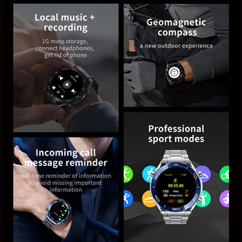 MT15S Smart Watch Ultimate Men NFC Bluetooth Call Voice Assistant Πυξίδα Βραχιόλι Heart Rate Outdoor Sport Business Smartwatch