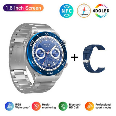 MT15S Smart Watch Ultimate Men NFC Bluetooth Call Voice Assistant Πυξίδα Βραχιόλι Heart Rate Outdoor Sport Business Smartwatch