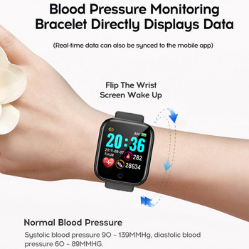 Fit pro Y68 D20 Smartwatch Фитнес гривна Монитор за сърдечен ритъм Кръвно налягане Мъже Жени Спорт Водоустойчив крачкомер Смарт часовник