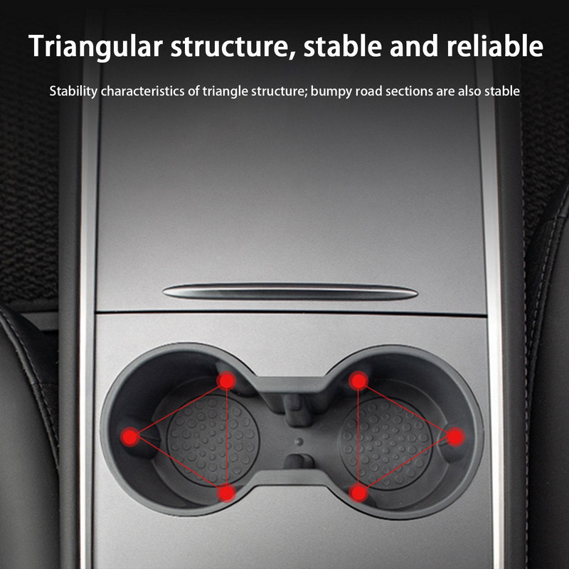 Pentru Tesla Model 3/Y Cutie de depozitare Suport rotund pentru pahare de apă, non-toxic, fără gust, capac central, accesorii pentru consolă compatibile 2023