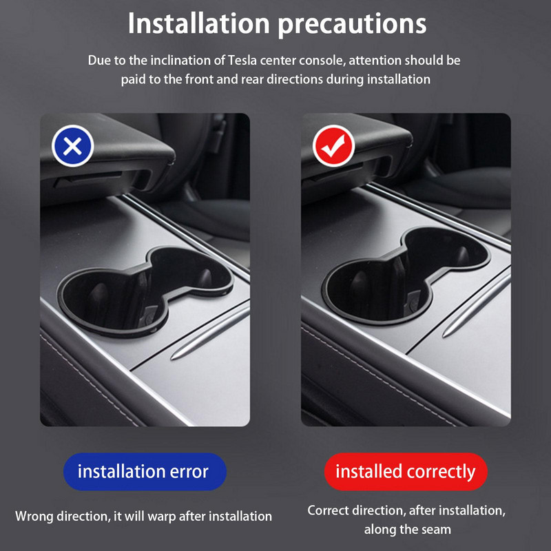 Pentru Tesla Model 3/Y Cutie de depozitare Suport rotund pentru pahare de apă, non-toxic, fără gust, capac central, accesorii pentru consolă compatibile 2023