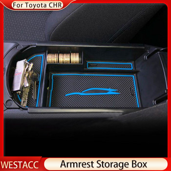 Кутия за подлакътник на централната конзола на автомобила Кутия за съхранение на Toyota C-HR CHR 2016 - 2021 Организатор Контейнер Държач Тава Аксесоари