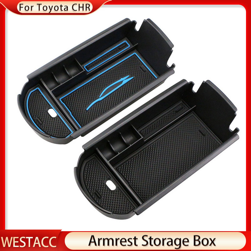 Auto keskkonsooli käetoe karbi hoiukast Toyota C-HR CHR 2016 - 2021 korraldaja konteineri hoidiku kandiku tarvikutele