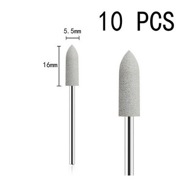 10 buc/set polizor cauciuc siliconic cap de șlefuit 2,35 mm tijă pentru unghii accesoriu pentru mașină de găurit manichiură electrică