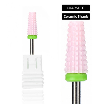 Naujas Pink 5 in 1 keraminis nagų grąžtas, skirtas elektrinei gręžimo mašinai 3/32 colių koto frezavimo pjoviklis Greitai pašalinamas akrilas arba kietas gelis