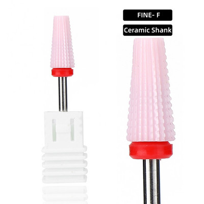 Naujas Pink 5 in 1 keraminis nagų grąžtas, skirtas elektrinei gręžimo mašinai 3/32 colių koto frezavimo pjoviklis Greitai pašalinamas akrilas arba kietas gelis