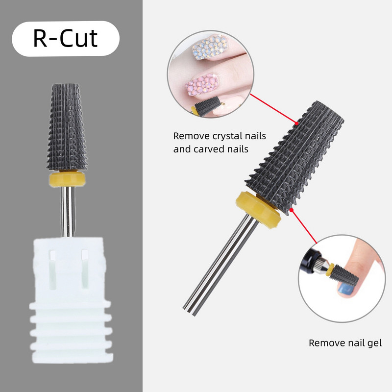 Naujas Pink 5 in 1 keraminis nagų grąžtas, skirtas elektrinei gręžimo mašinai 3/32 colių koto frezavimo pjoviklis Greitai pašalinamas akrilas arba kietas gelis