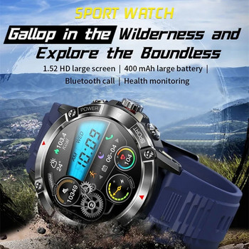 NX8 Smart Watch Outdoor Sports BT Call Compass 1,52 ιντσών Βραχιόλι μεγάλης οθόνης 400 mAh Έξυπνο ρολόι παρακολούθησης υγείας μπαταρίας