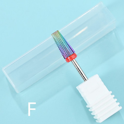 Carbură de oțel de tungsten Acoperire colorată Cuticule Curățare unghii Burghie Freză rotativă pentru manichiură Instrument de accesorii pentru unghii