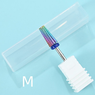 Carbură de oțel de tungsten Acoperire colorată Cuticule Curățare unghii Burghie Freză rotativă pentru manichiură Instrument de accesorii pentru unghii