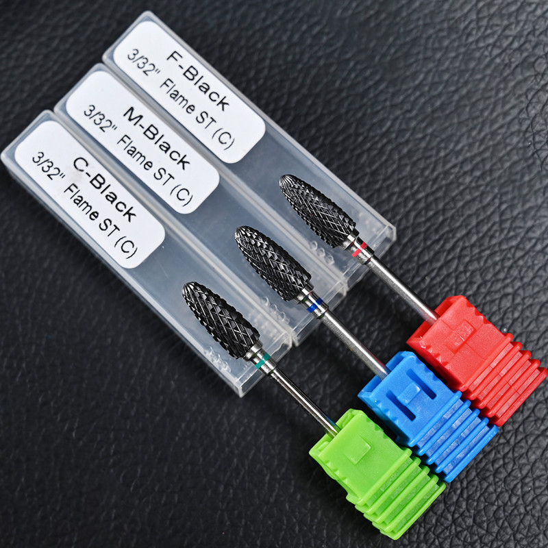 Carbură de oțel de tungsten Acoperire colorată Cuticule Curățare unghii Burghie Freză rotativă pentru manichiură Instrument de accesorii pentru unghii