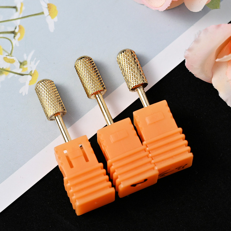 Carbură de oțel de tungsten Acoperire colorată Cuticule Curățare unghii Burghie Freză rotativă pentru manichiură Instrument de accesorii pentru unghii