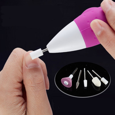 Nail Art nešiojamas nagų baterijos šlifuoklis mini rašytinis bandomasis nagų šlifuoklis elektrinis nagų šalinimo šveičiamasis poliravimo įrankis