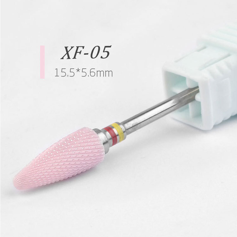 1 buc. Burghie din ceramică roz pentru unghii Cutter rotativ Aparat de curățare pentru manichiură Accesorii pentru mașina de frezat unghii Îndepărtați gelul de unghii pentru a