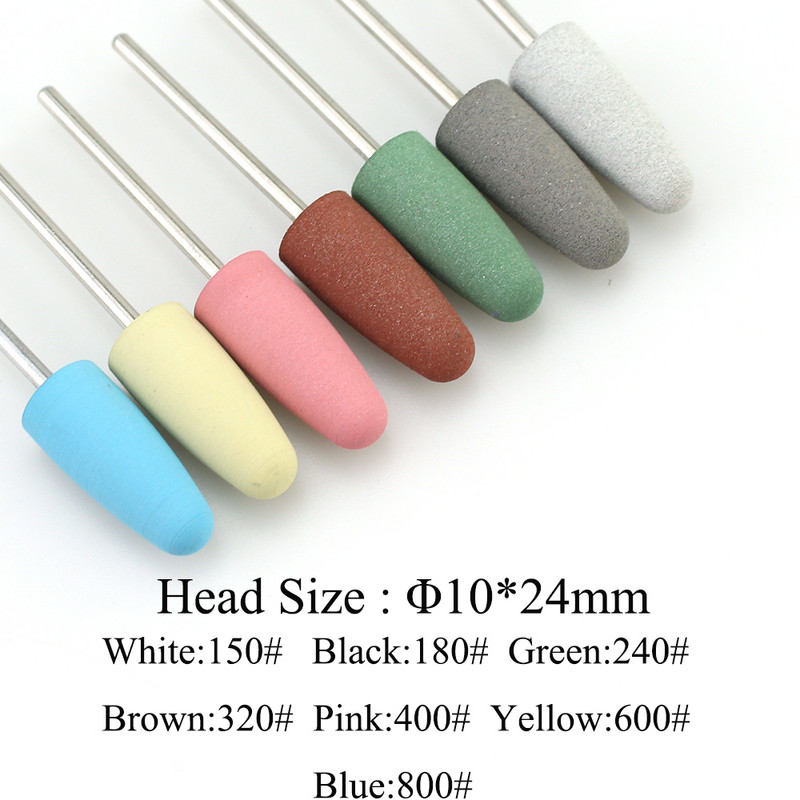 1vnt Silikoninis elektrinis nagų grąžtas Rotacinis frezavimo pjoviklis Guminis manikiūro grąžtas Antgalis Burr odelių poliravimo įrankiai Priedai