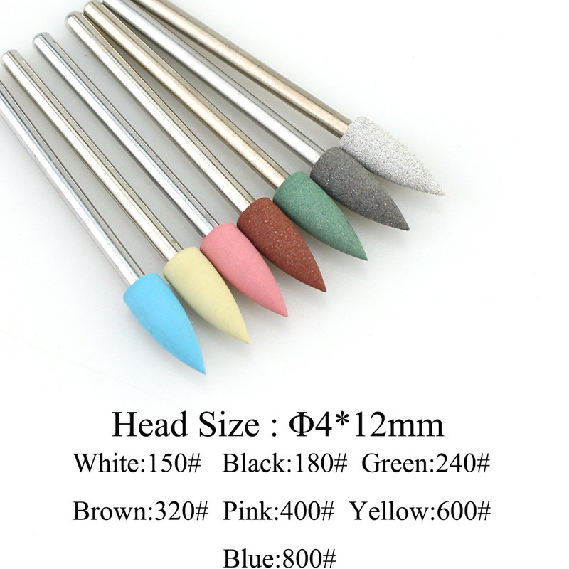 1vnt Silikoninis elektrinis nagų grąžtas Rotacinis frezavimo pjoviklis Guminis manikiūro grąžtas Antgalis Burr odelių poliravimo įrankiai Priedai