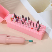 30 skylių nagų šlifavimo galvutės laikymo dėžutė Nagų dailės šlifavimo antgalio laikiklio ekrano stovas šlifavimo galvutės organizatoriaus ekrano dėžutė